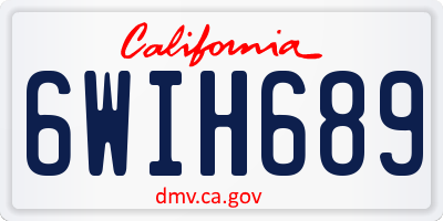 CA license plate 6WIH689
