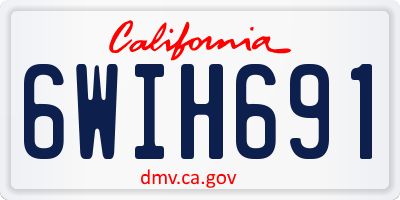 CA license plate 6WIH691