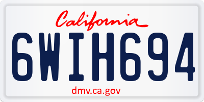 CA license plate 6WIH694
