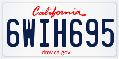 CA license plate 6WIH695