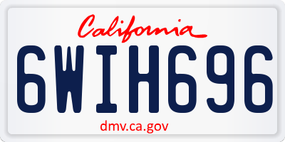 CA license plate 6WIH696