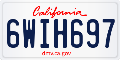 CA license plate 6WIH697