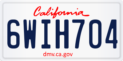 CA license plate 6WIH704