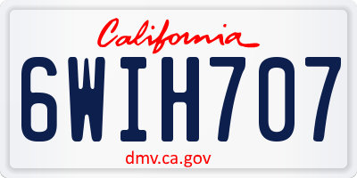 CA license plate 6WIH707