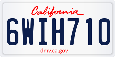 CA license plate 6WIH710