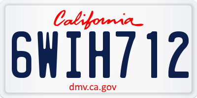 CA license plate 6WIH712