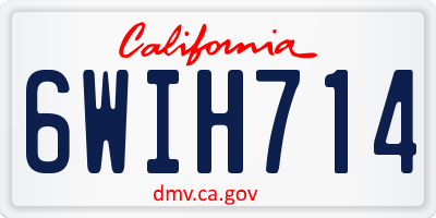 CA license plate 6WIH714
