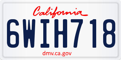 CA license plate 6WIH718