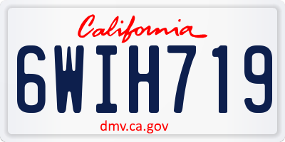 CA license plate 6WIH719
