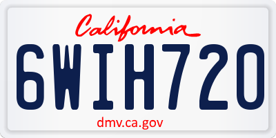 CA license plate 6WIH720