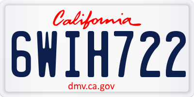 CA license plate 6WIH722