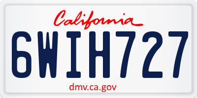 CA license plate 6WIH727