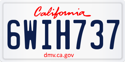 CA license plate 6WIH737