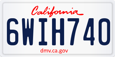 CA license plate 6WIH740