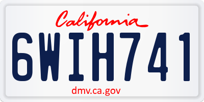 CA license plate 6WIH741