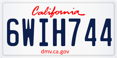 CA license plate 6WIH744