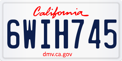 CA license plate 6WIH745