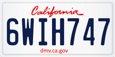 CA license plate 6WIH747