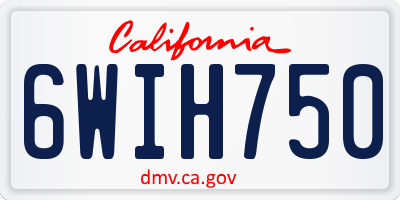 CA license plate 6WIH750