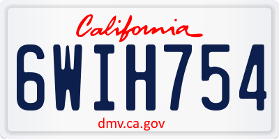 CA license plate 6WIH754
