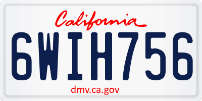CA license plate 6WIH756
