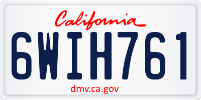 CA license plate 6WIH761