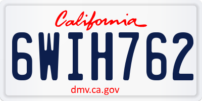 CA license plate 6WIH762