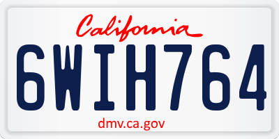 CA license plate 6WIH764