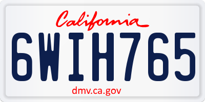 CA license plate 6WIH765
