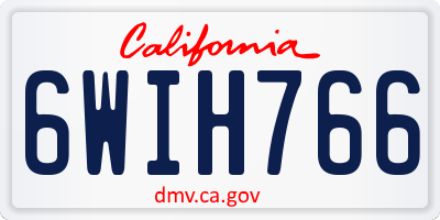 CA license plate 6WIH766