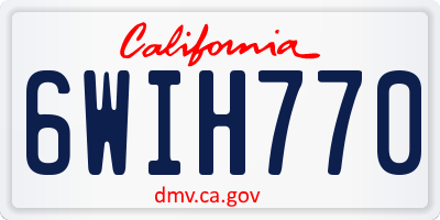 CA license plate 6WIH770
