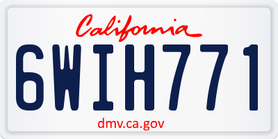 CA license plate 6WIH771