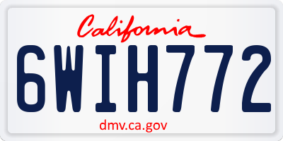 CA license plate 6WIH772