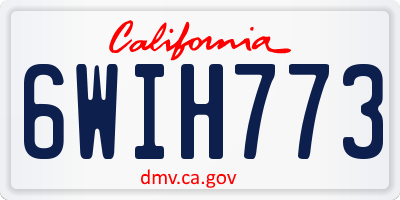 CA license plate 6WIH773
