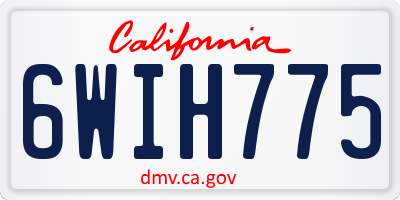 CA license plate 6WIH775
