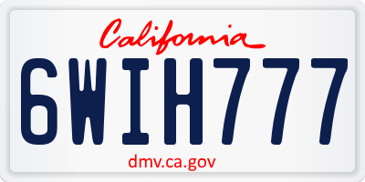 CA license plate 6WIH777