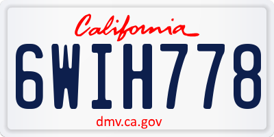 CA license plate 6WIH778
