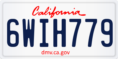 CA license plate 6WIH779