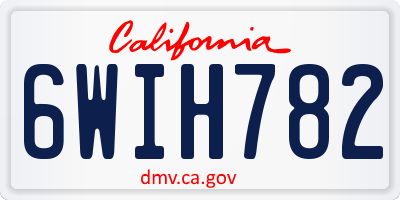 CA license plate 6WIH782