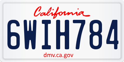 CA license plate 6WIH784