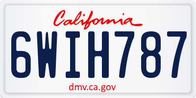 CA license plate 6WIH787