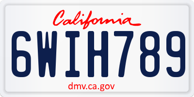 CA license plate 6WIH789
