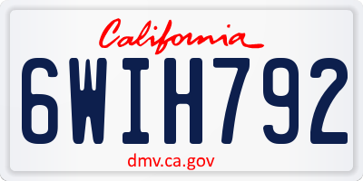 CA license plate 6WIH792
