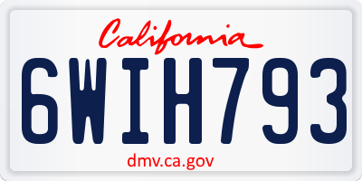 CA license plate 6WIH793