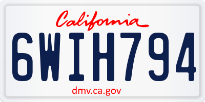 CA license plate 6WIH794