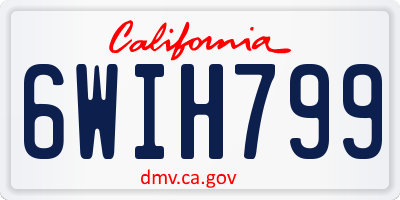 CA license plate 6WIH799