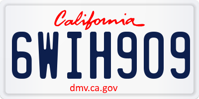 CA license plate 6WIH909