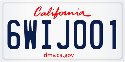 CA license plate 6WIJ001