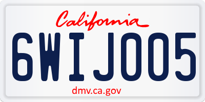 CA license plate 6WIJ005