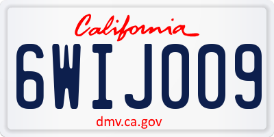CA license plate 6WIJ009